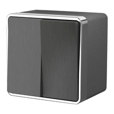 Изображение Выключатель двухклавишный влагозащищенный Gallant (графит рифленый) W5020204